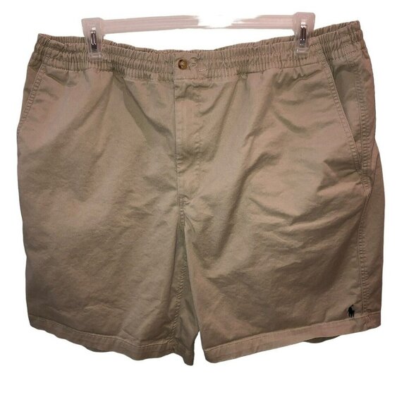 Polo Ralph Lauren Mens XLT Tall Beige Stretch Classic Fit Elastic Waist Shorts - Picture 2 of 12
